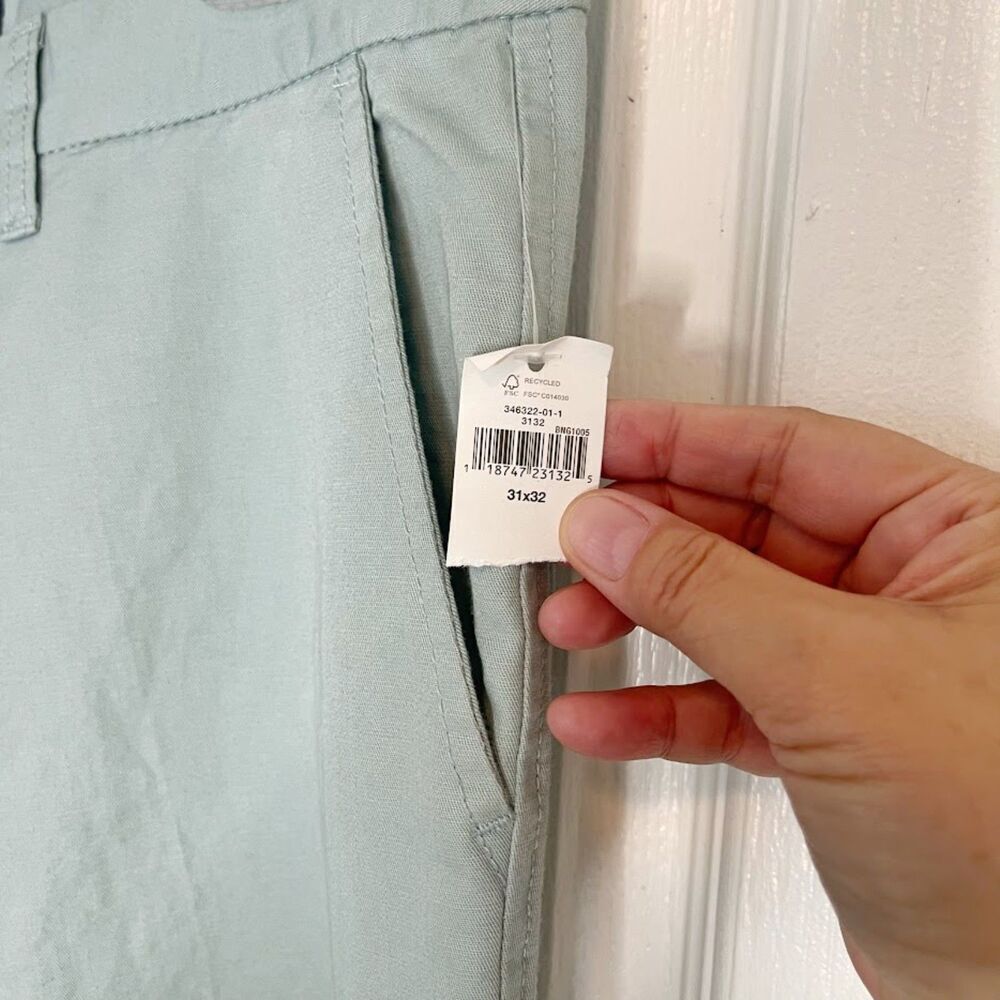 Gap Outlet NWT Slub High Rise Linen/Cotton Pocket Relaxed Fit Khaki Chino Pants - Picture 8 of 15